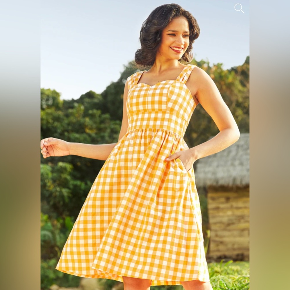 Dance Beneath the Sunrays Gingham Dress